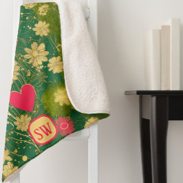 Valentinstag, Monogramm, Moos Sherpadecke