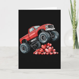 Valentinstag-Monstertruck-Herzen für Teenager-Jung Karte