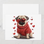 Valentinstag Mops Dog Feiertagskarte (Vorne/Hinten)