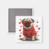 Valentinstag Mops Dog Magnet (Vorderseite/Rückseite)