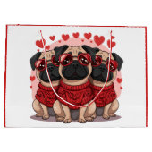 Valentinstag Mops Hunde Große Geschenktüte (Rückseite)