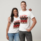 Valentinstag Mops Hunde T-Shirt (Unisex)