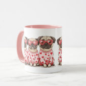 Valentinstag Mops Hunde Tasse (Vorderseite Links)