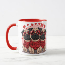 Valentinstag Mops Hunde Tasse