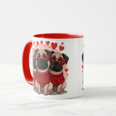Valentinstag Mops Hunde Tasse (Vorderseite Links)