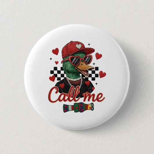 Valentinstag-Moschusschnabel-Entenjagd-Häkelnadel- Button (Vorderseite)