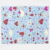 Valentinstag Motive - Nahtloses Muster 1 Fleecedecke (Vorderseite (Horizontal))