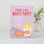 Valentinstag Movie Party Einladung (Stehend Vorderseite)