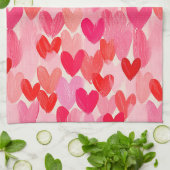 Valentinstag Multi Hearts Muster Liebe Geschirrtuch (Gefaltet)