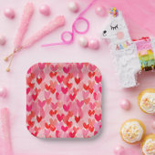 Valentinstag Multi Hearts Muster Liebe Pappteller (Party)