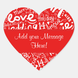 Valentinstag Multi Word Kunst - Anpassen Herz-Aufkleber