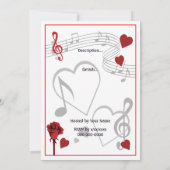 Valentinstag-Musik-Party Einladung (Rückseite)