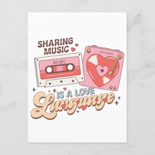 Valentinstag Musik teilen ist eine Liebessprache Postkarte