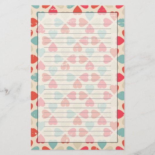 Valentinstag-Muster Briefpapier (Vorderseite)