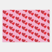 Valentinstag-Muster des Roten Herzens Geschenkpapier Set (Vorderseite 3)