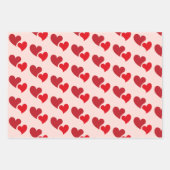 Valentinstag-Muster des Roten Herzens Geschenkpapier Set (Vorderseite 2)