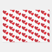 Valentinstag-Muster des Roten Herzens Geschenkpapier Set (Vorderseite)