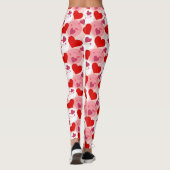 Valentinstag-Muster für Rot- und Rosa-Herzen Leggings (Rückseite)