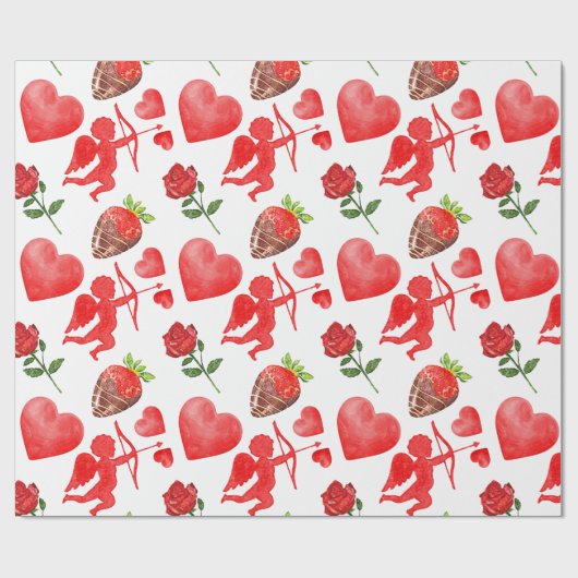 Valentinstag-Muster Geschenkpapier (Flach)