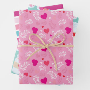 Valentinstag Muster Geschenkpapier Set