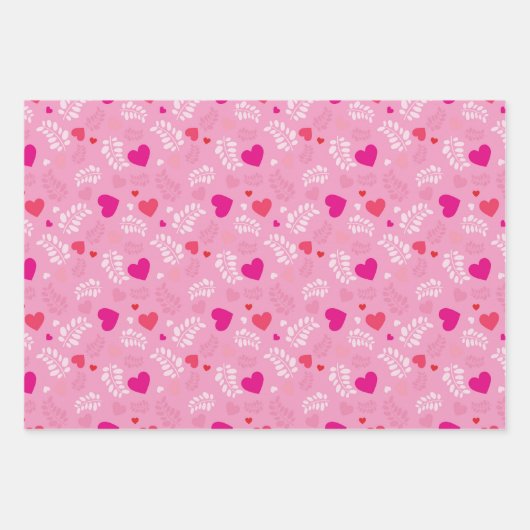 Valentinstag Muster Geschenkpapier Set (Vorderseite)