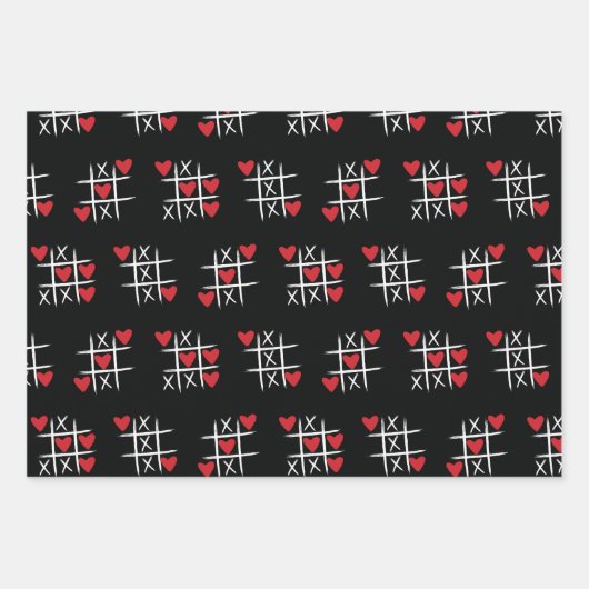 Valentinstag Muster Geschenkpapier Set (Vorderseite)