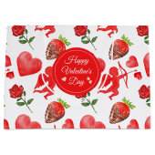 Valentinstag-Muster Große Geschenktüte (Vorderseite)