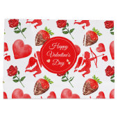 Valentinstag-Muster Große Geschenktüte (Rückseite)