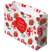 Valentinstag-Muster Große Geschenktüte (Rückseite Schrägansicht)