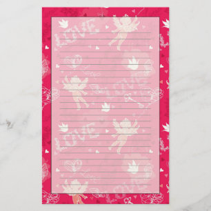 Valentinstag-Muster mit Amor Briefpapier