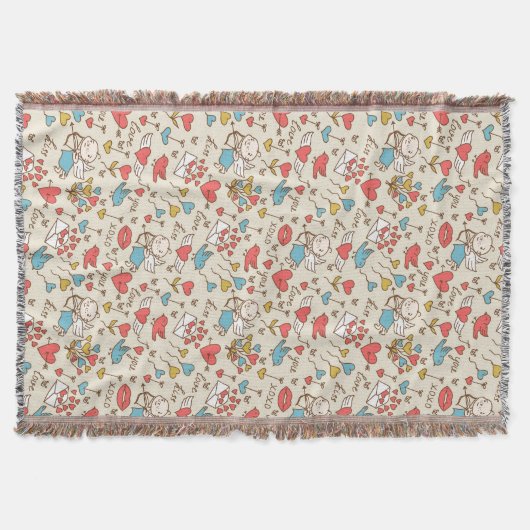 Valentinstag-Muster mit Amor Decke (Vorderseite)