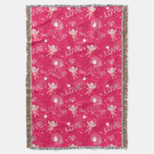Valentinstag-Muster mit Amor Decke (Vorderseite Vertikal)