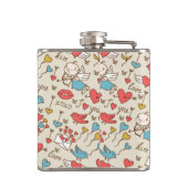 Valentinstag-Muster mit Amor Flachmann (Rückseite)