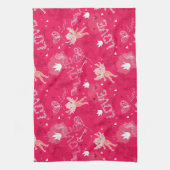 Valentinstag-Muster mit Amor Geschirrtuch (Vertikal)