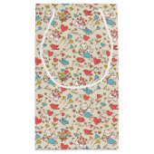 Valentinstag-Muster mit Amor Kleine Geschenktüte (Rückseite)