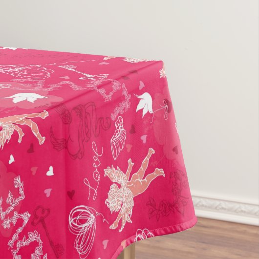 Valentinstag-Muster mit Amor Tischdecke (Beispiel)