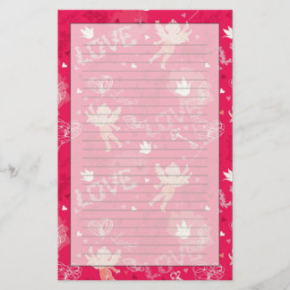 Valentinstag-Muster mit Cupid Briefpapier