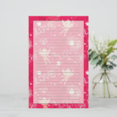 Valentinstag-Muster mit Cupid Briefpapier (Stehend Vorderseite)