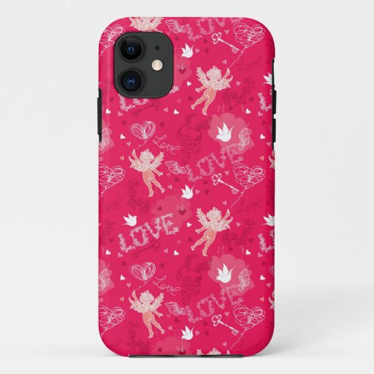 Valentinstag-Muster mit Cupid Case-Mate iPhone Hülle (Rückseite)