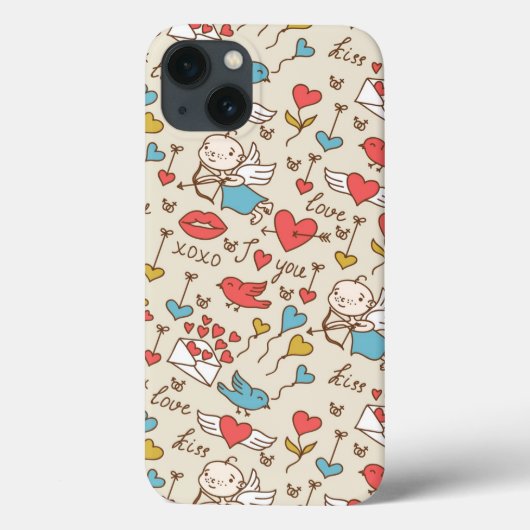 Valentinstag Muster mit Cupid Case-Mate iPhone Hülle (Rückseite)