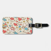 Valentinstag Muster mit Cupid Gepäckanhänger (Vorderseite horizontal)