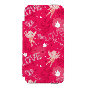 Valentinstag Muster mit Cupid Incipio Watson™ iPhone 5 Geldbörsen Hülle