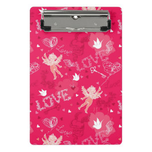 Valentinstag Muster mit Cupid Mini Klemmbrett