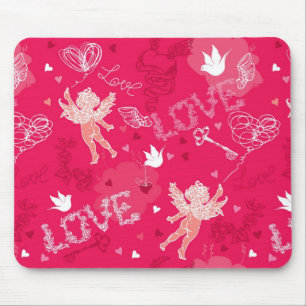 Valentinstag-Muster mit Cupid Mousepad