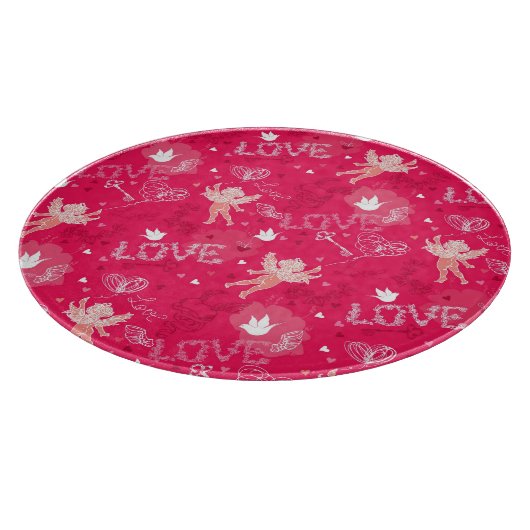 Valentinstag-Muster mit Cupid Schneidebrett (Ecke)