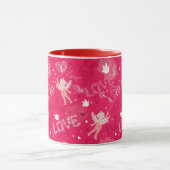 Valentinstag-Muster mit Cupid Tasse (Zentrum)