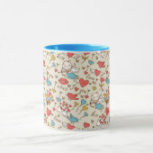 Valentinstag-Muster mit Cupid Tasse (Zentrum)