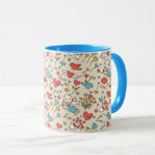 Valentinstag-Muster mit Cupid Tasse (VorderseiteRechts)