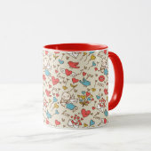 Valentinstag-Muster mit Cupid Tasse (VorderseiteRechts)
