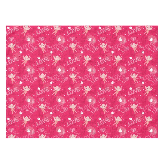 Valentinstag-Muster mit Cupid Tischdecke (Vorderseite (Horizontal))